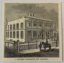 small 1883 magazine engraving~ MODERN RESIDENCE San Antonio TX picture