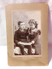 Antique Photo of Two Children Brother and Sister N.T. Morse Derby CT picture