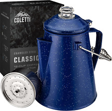 COLETTI Classic Camping Coffee Percolator - Camping Coffee Pot - 12 Cup Coffee & picture