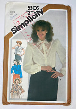 Vintage 80's Simplicity 5303 Misses Ruffled Blouse Size 12 UNCUT Sewing Pattern picture