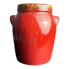 Rare Eddie Bauer Stoneware Crock Canister Planter Red picture