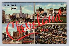 Cleveland OH-Ohio, General Greetings, Landmarks, Antique Vintage c1950 Postcard picture