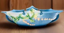 Roseville 1940’s 16” Bleeding Heart Console Bowl Or Planter 384-14 Blue 16.5” picture