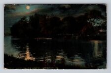 Logansport IN-Indiana, Night Scene On The Wabash, Antique, Vintage Postcard picture