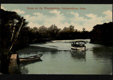 1920 SCENE on the WAPSIPINICON Independence IOWA * posted message 1c stamp picture
