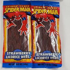 x2 Vtg Spider-Man 2001 Spider Sense Strawberry Licorice Webs Sealed Marvel New picture