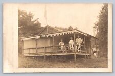 Postcard RPPC Connecticut Whitehall Pond A.C Stearns Camp Boys on Porch G725 picture