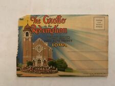 c.1930's The Grotto Of The Redemption West Bend Iowa Linen Foldout Postcard Book picture
