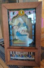 Antique Catholic Sick Call Last Rites Viaticum Box Shadow Box Mary Jesus READ picture