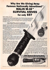 MARLIN M-15 SURVIVAL KNIFE 1985 Vintage Print Ad Original Man Cave Decor picture