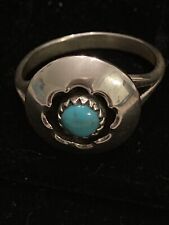Magnificent Navajo Turquoise and Sterling Silver Size 8.5 Ring  picture