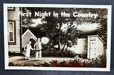 RPPC Postcard First Night In The Country Outhouse picture