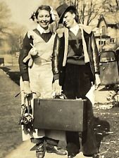 SA Photograph Women Dressed Up Costumes Suitcases Luggage  picture
