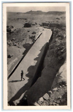 c1920's The Unfinished Obelisk View Assouan Egypt RPPC Unposted Postcard picture