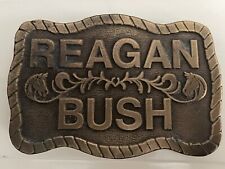 Ronald Reagan George Bush Brass Belt Buckle Republican National Convention 1984 picture