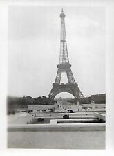 EIFFEL TOWER Paris France SMALL FOUND PHOTO Black+White Snapshot ORIGINAL 33 45C picture