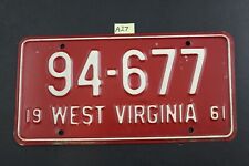 VINTAGE - 1961 WEST VIRGINIA LICENSE PLATE - 94 677 (A27 picture