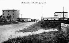 Postcard Two Rice Mills Stuttgart Arkansas Panoramic View Reprint #84231 picture