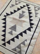 ANTIQUE c1920s NAVAJO INDIAN TWO GREY HILLS RUG - ALL NATURAL - RARE OLD EXAMPL picture