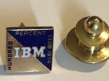 Vintage 1974 IBM 100% Percent Club 10K Gold Lapel Pin Tie Tack 1.45 grams picture