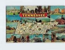 Postcard Tennessee Map and Landmarks Greetings from Tennessee USA picture