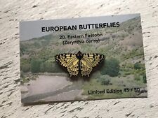 RSPB interest EASTERN FESTOON European Butterfly on Card. Enamel Pin Badge picture