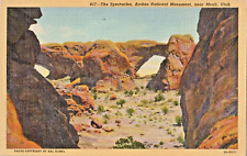 The Spectacles, Arches National Monument, Moab Utah, UT antique postcard picture
