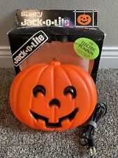 Vintage Blinky 9” Blow Mold Jack O'Lantern Halloween Pumpkin Decor Original Box picture