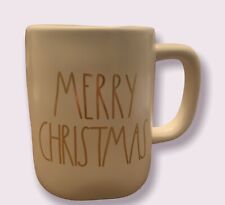 RAE DUNN Artisan Collection by Magenta Mug MERRY CHRISTMAS White With Gold Foil picture