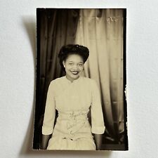 Vintage Photo Booth Photograph Beautiful Black African American Smiling Woman picture