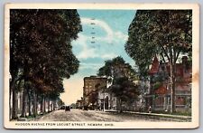 Hudson Avenue Locust Street View Newark Ohio OH Cancel 1943 WOB PM VNG Postcard picture