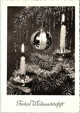 Vtg German Postcard Frohes Weihnachtsfelt (Merry Christmas) ornament Candle  picture