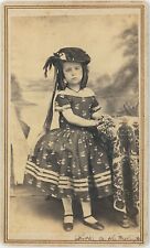 Adorable Girl Hat Curled Hair Washington, D.C. 1860s CDV Carte de Visite X688 picture