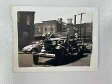 Classic Car Show Fire Truck Vintage B&W Photograph Snapshot 2.5 x 3.25 picture