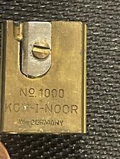 Vintage KOH-I-NOOR BRASS Pencil Sharpener - No 1000 Made In Germany W/ CASE picture