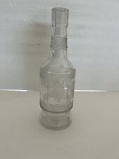 Vintage Tall Wine Carafe Glass Bottle *Grape Design* picture