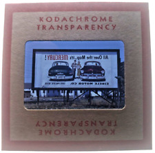 Kodachrome Red Border Slide | *1949* LINCOLN MERCURY CAR AUTO Billboard Sign Ad picture
