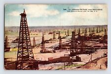 Postcard California Bakersfield CA Oil Well Field 1910s Unposted Divided Back picture