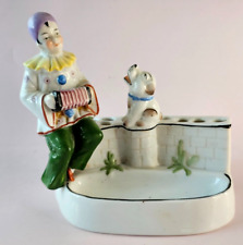 Art Deco Sitzendorf Porcelain Pierrot Clown & Accordion Singing Bonzo Dog Signed picture