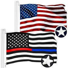 Wholesale LOT | USA 2x3ft Embroidered & Thin Blue&Red Line 2x3 Embroidered Flag picture