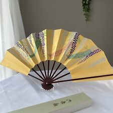 Assorted Vintage Japanese Craft Hand Folding Fans SENSU Wood Gold Used in Japan picture