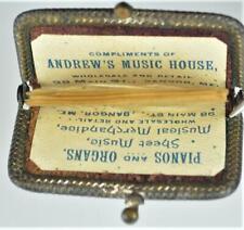 RARE ANTIQUE ANDREWS MUSIC HOUSE ADVERTISING CHANGE PURSE - BANGOR MAINE c1920's picture