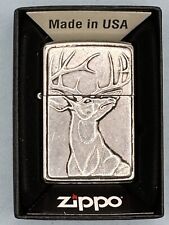 Vintage 2008 Buck Emblem Barrett Smythe Chrome Zippo Lighter picture