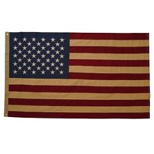 Vintage American Cotton Flag 3x5 Ft Made in USA, Luxury Embroidered Stars and... picture