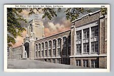 San Mateo CA-California, San Mateo High School, c1935 Vintage Postcard picture