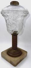 Outstanding Antique Composite Whale Oil / Fluid Stand Lamp Ornate Grape Clusters picture