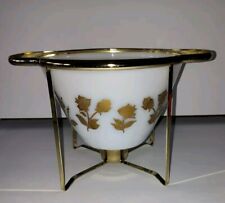 Vintage Fred Press Gold Floral Design Mixing Bowl Chafing Dish picture