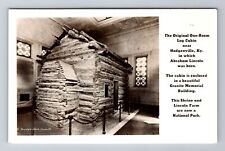 Hodgenville KY-Kentucky, RPPC The Original One Room Log Cabin, Vintage Postcard picture