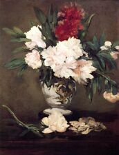 Oil painting Peonies-in-a-Vase-on-a-Stand-1864-Edouard-Manet-Oil-Painting canvas picture