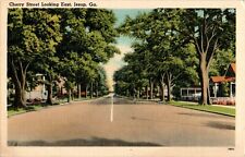 Cherry Street Looking East, Jesup, Georgia GA linen Postcard picture